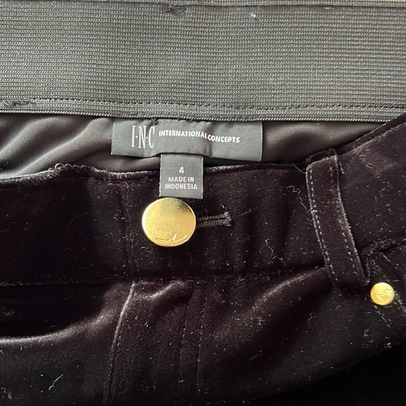 INC Faux velvet skinny pants - Picture 5 of 6